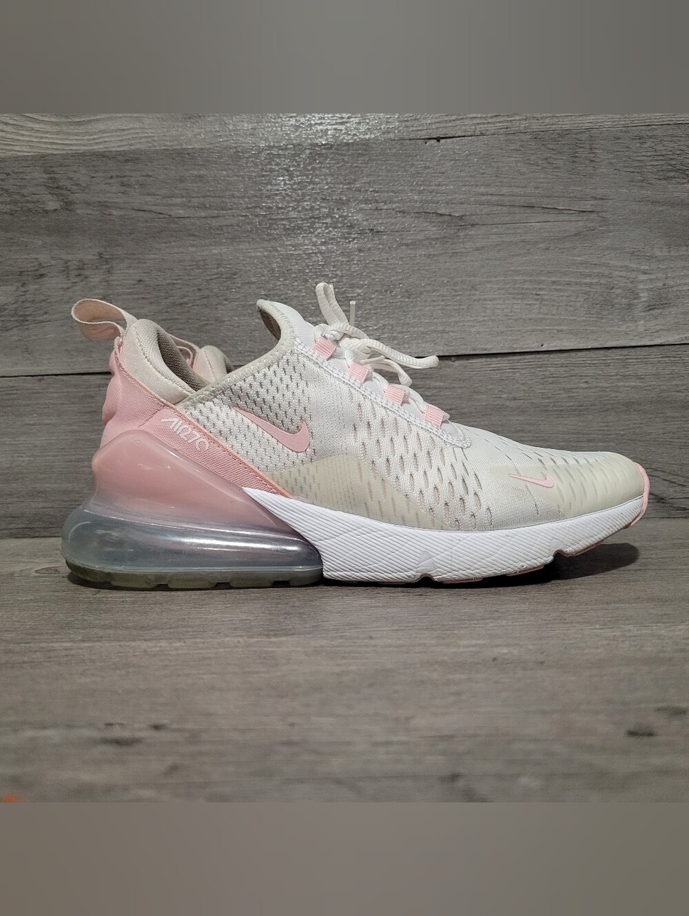 Nike Air Max 270 White Pink Women's 8.5 Running Shoes FJ4575-100